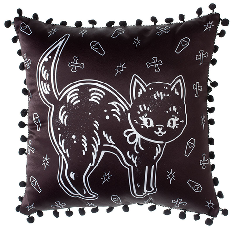 Sour Puss Creepy Cat Pillow - Forever Tattooed