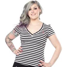 Sourpuss anchor vneck shirt - Forever Tattooed
