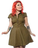 Sourpuss Check Mustard Dress - Forever Tattooed