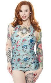 Sourpuss Tattooed Divers OnePiece Swimsuit - Forever Tattooed