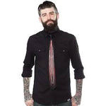 Sourpuss Pinstriped Tie - Forever Tattooed