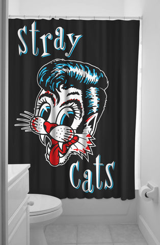 Sourpuss Stray Cats Shower Curtain - Forever Tattooed