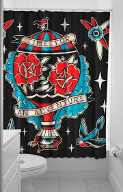 Sourpuss Adventure Shower Curtain - Forever Tattooed