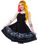 Spooksville Dress Blue Batty Pinstripe - Forever Tattooed