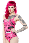 Sourpuss Death Cab One Piece Swimsuit - Forever Tattooed