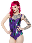 Sourpuss Haunted Diamonds One Piece SwimsuIt - Forever Tattooed